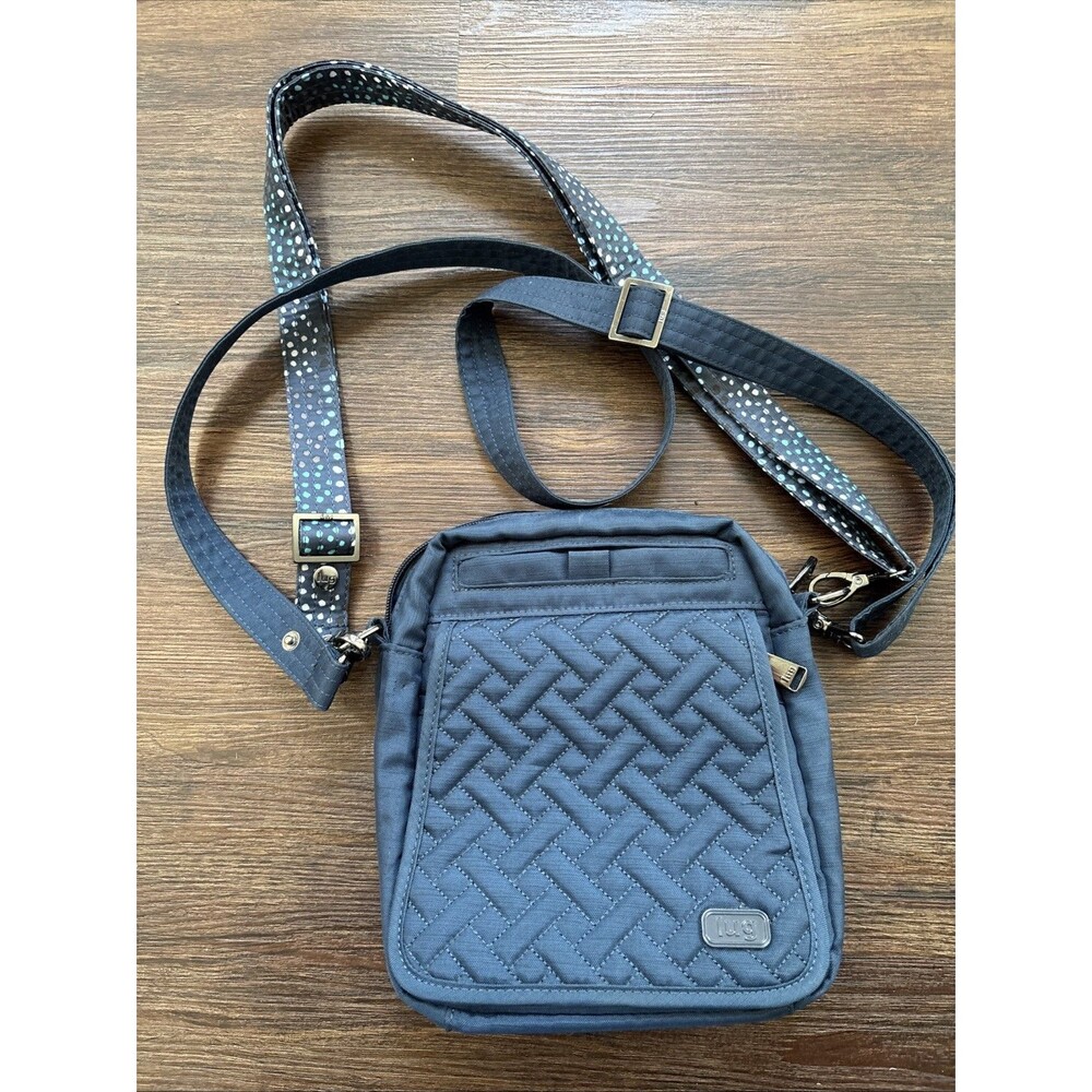 Lug Flapper Navy Blue Quilted Crossbody Bag Retro Travel Vegan SoHo Boho NWOT